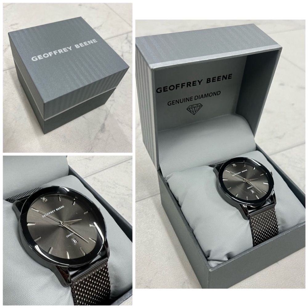 Geoffrey Beene Men’s Diamond Mesh Strap Watch